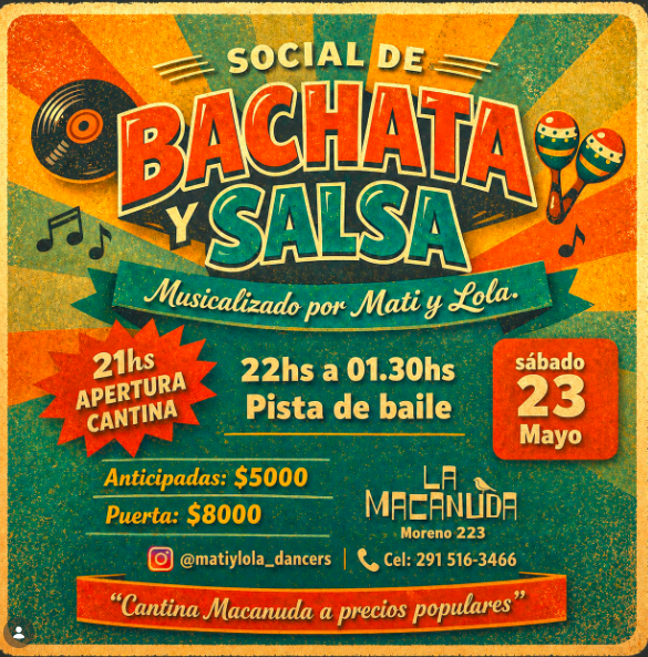 Social de bachata y salsa en La Macanuda