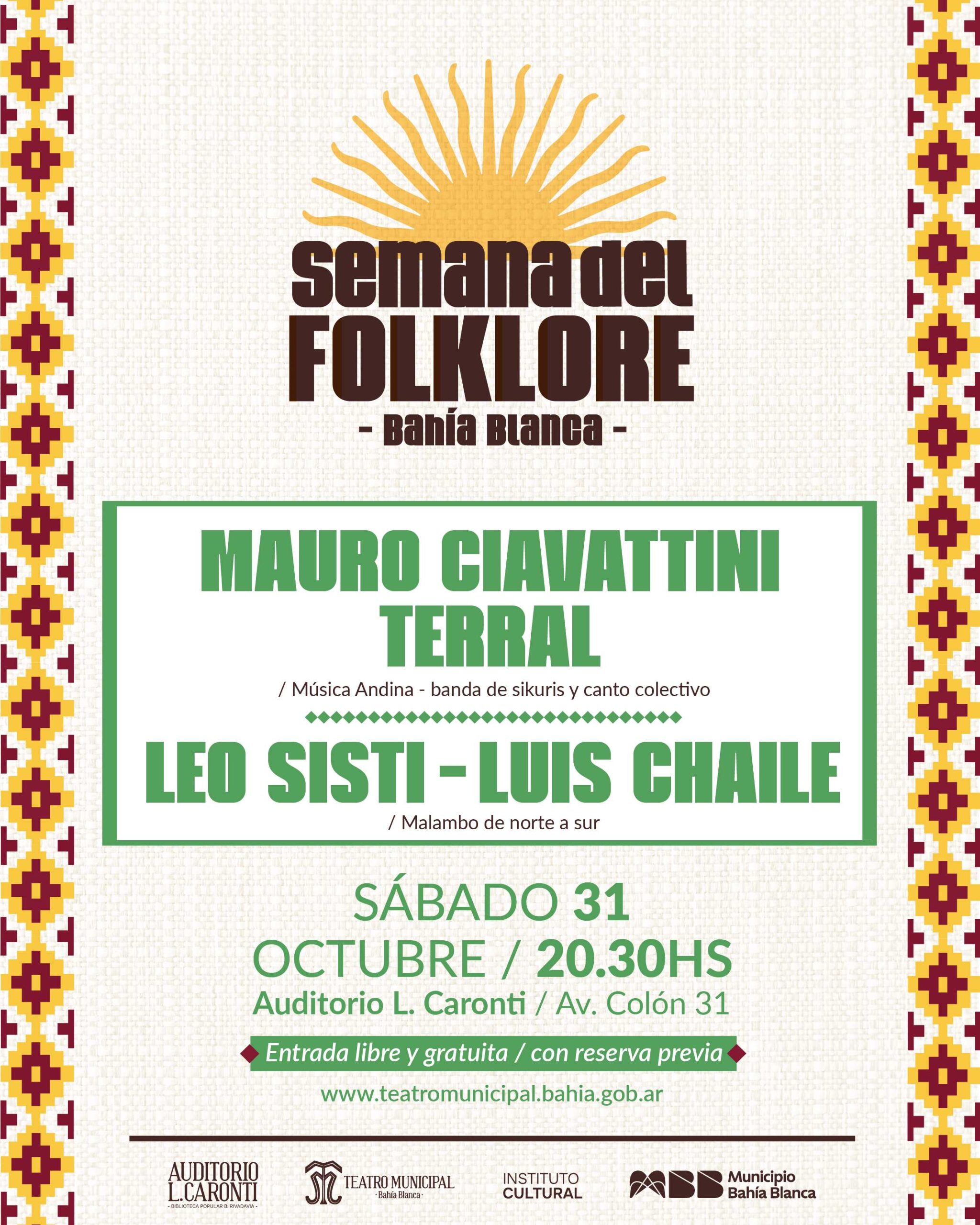 Semana del Folklore: Mauro Ciavattini, Grupo Terral y Leo S