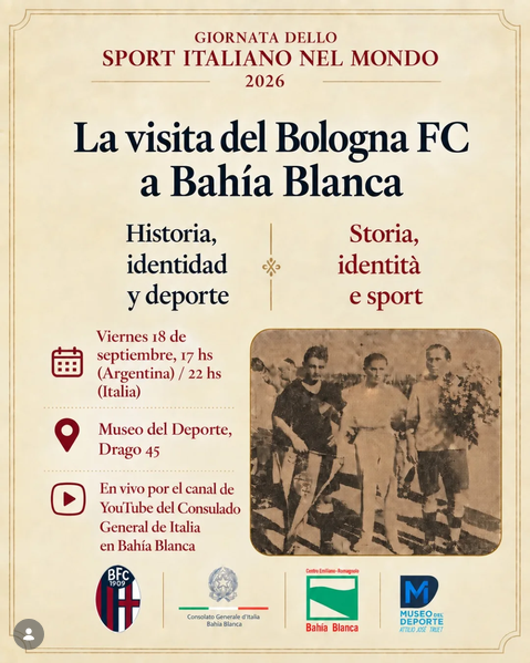 La visita del Bologna FC a Bahía Blanca: Historia, identidad y deporte