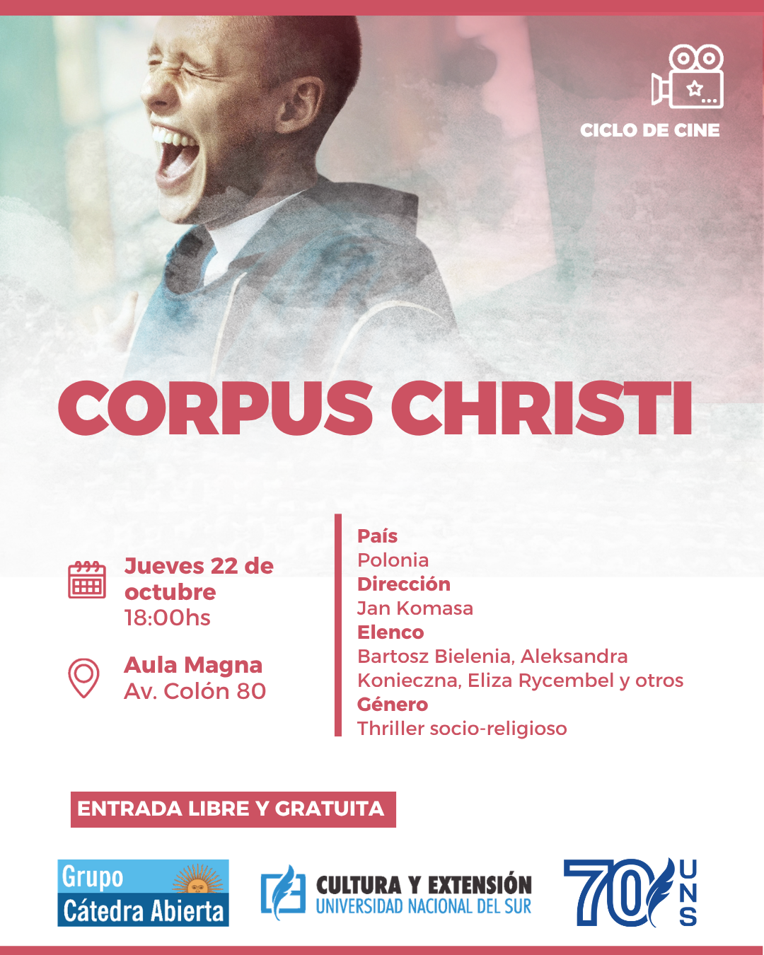 Cine Cátedra Abierta: Proyección en Corpus Christi