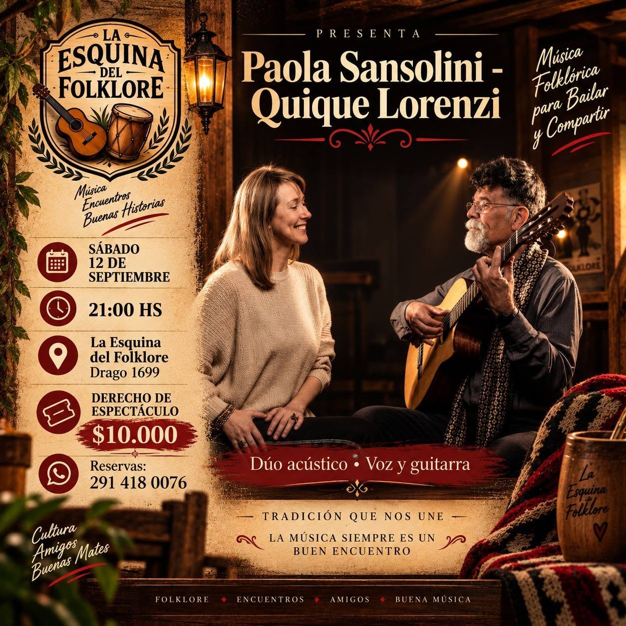 Paola Sansolini - Quique Lorenzi en la Esquina del Folklore