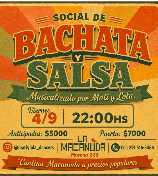 Social de Bachata y Salsa en La Macanuda