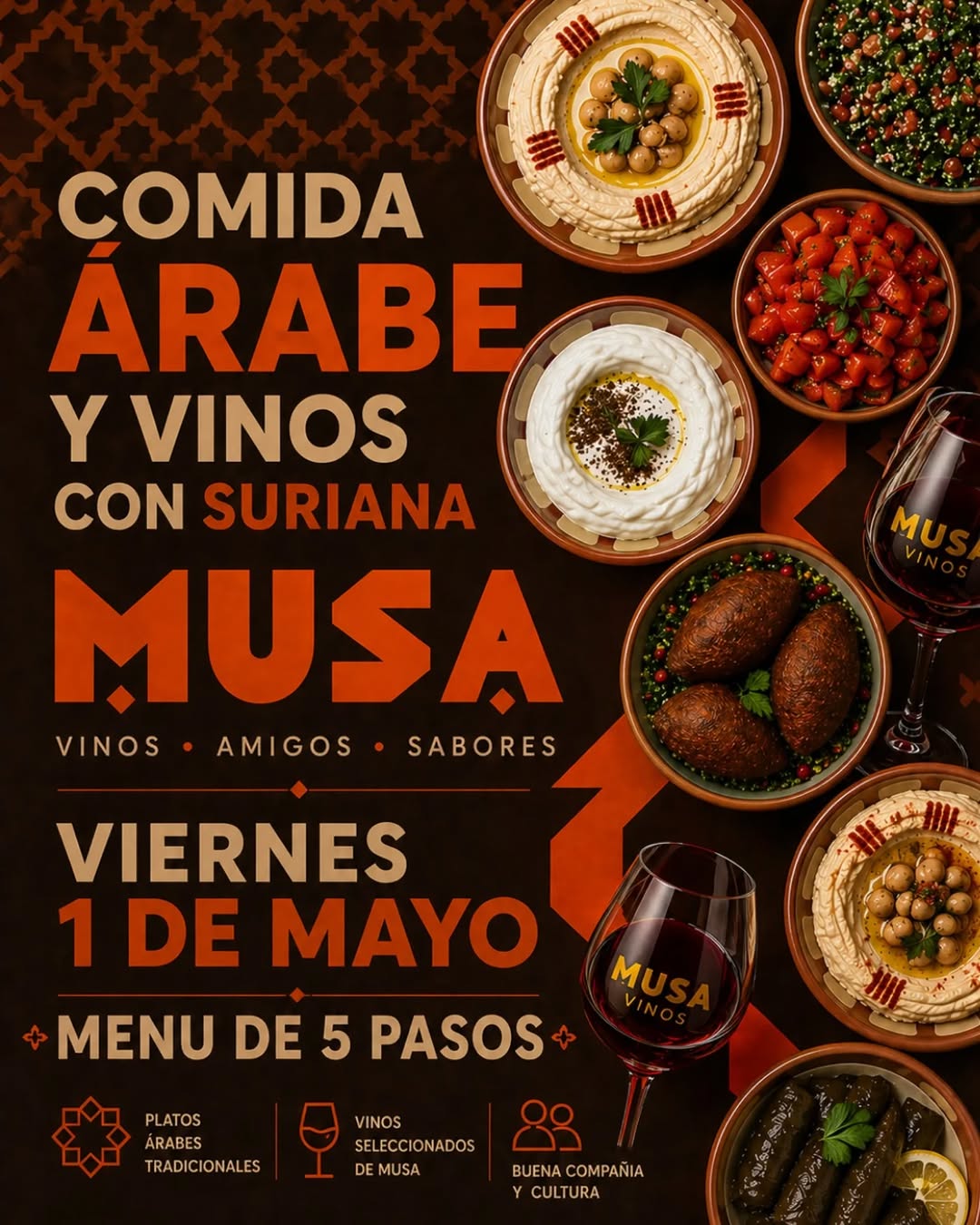 Comida Árabe y Vinos con Suriana