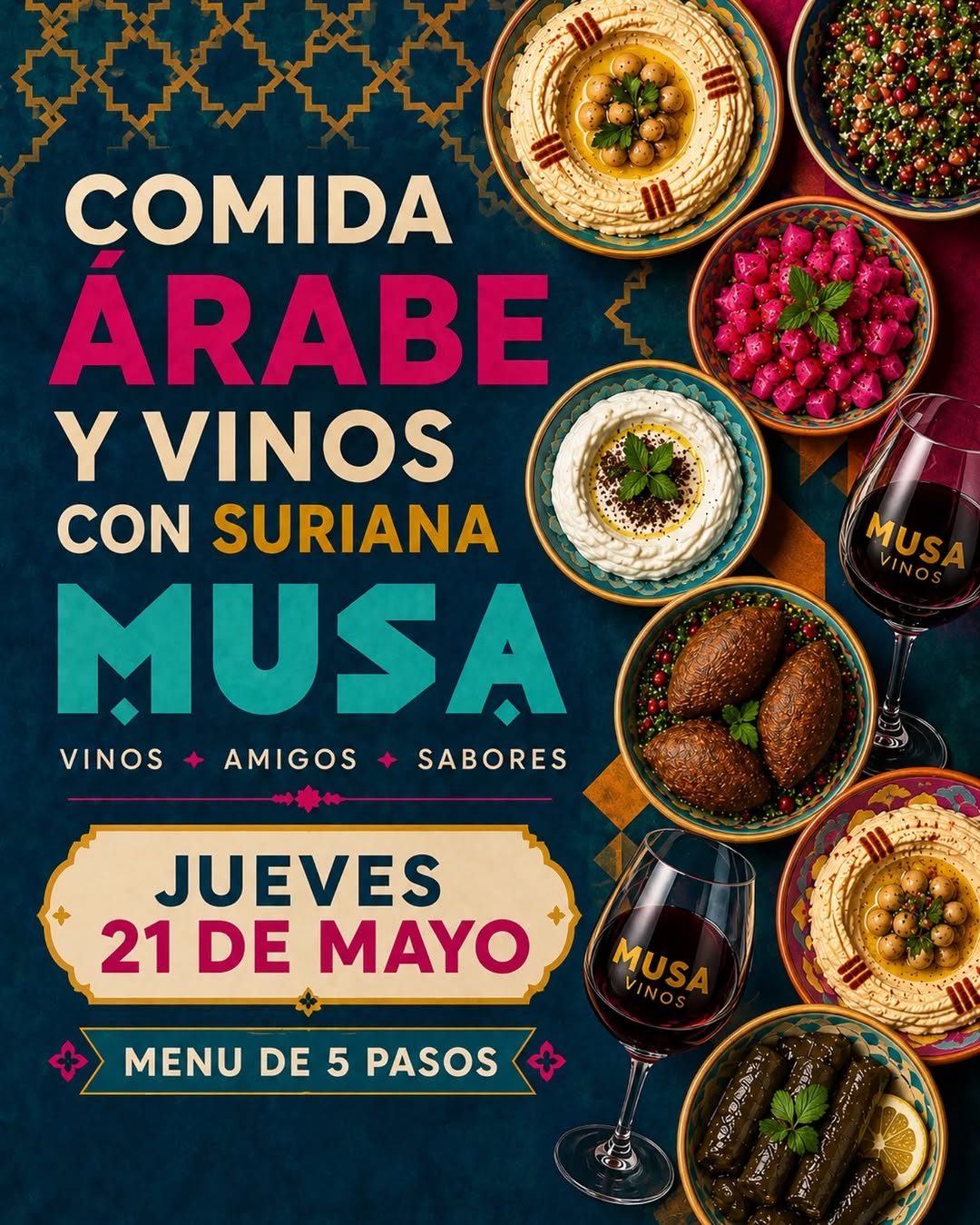 Comida árabe & vinos con Suriana