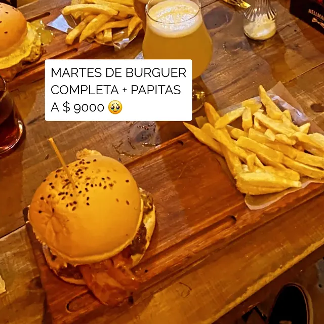 Martes de Burger Completa + Papitas