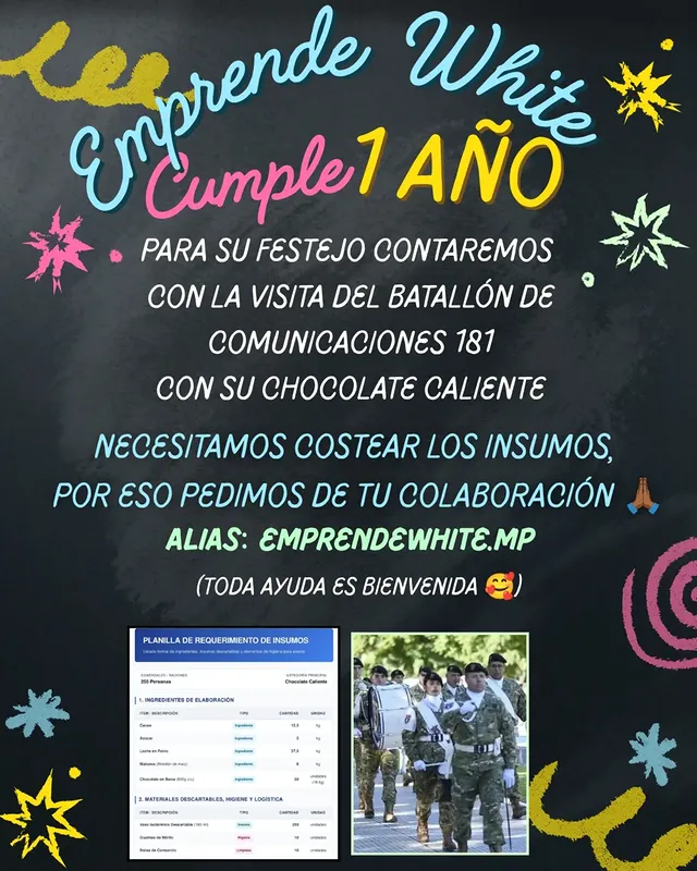 Emprende White Cumple 1 Año