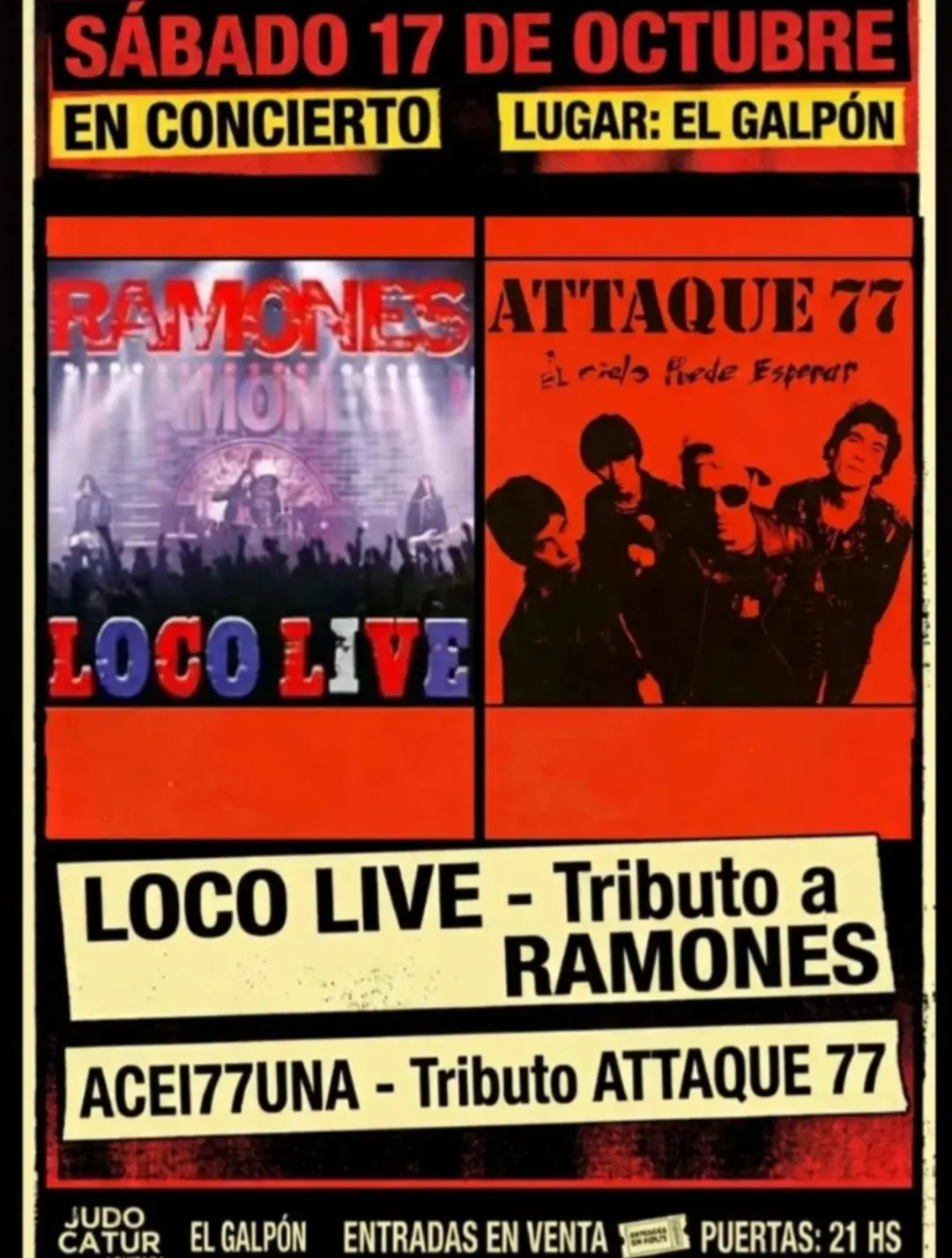 Loco Live – Tributo a Ramones y Attaque 77